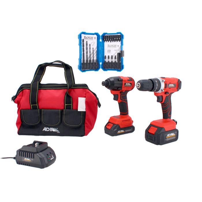 Combo de rotomartillo y destornillador de impacto inalámbricos 20 V 13445 Adir