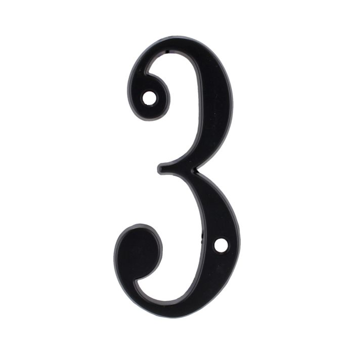 Número "3" de latón sólido 4" Negro 13659 Adir