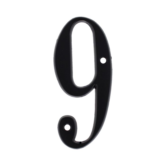 Número "9" de latón sólido 4" Negro 13665 Adir