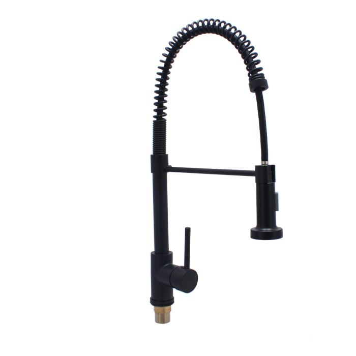 Monomando extraíble para fregadero negro mate 16024 Maxflu