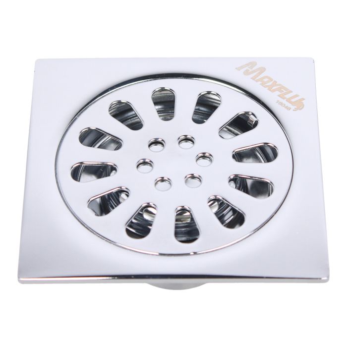 Resumidero cuadrado de acero inoxidable cromo 4" x 4" 16046 Maxflu