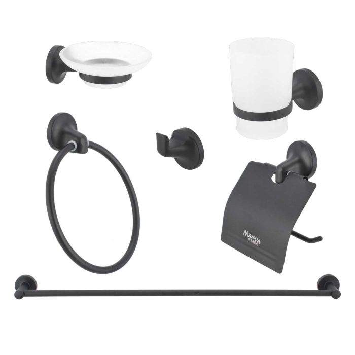 Juego de accesorios para baño negro mate 16250 Maxflu