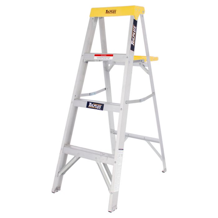 Escalera de tijera de aluminio tipo III con tapa plástica 3 escalones 3170 Tulplus