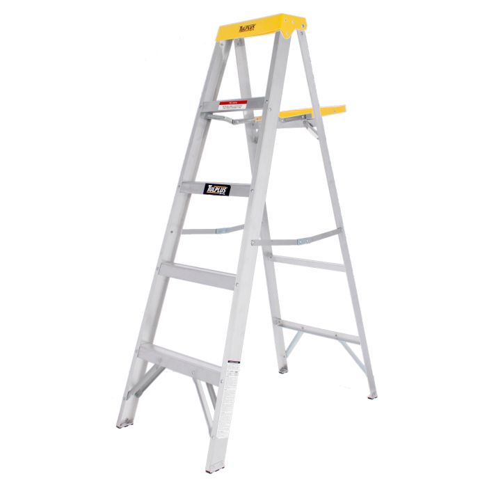 Escalera de tijera de aluminio tipo III con tapa plástica 4 escalones 3171 Tulplus