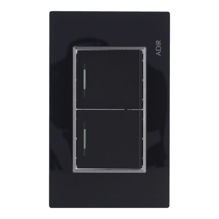 Placa con 2 apagadores sencillos Tiffany Cristal 9783 Adir