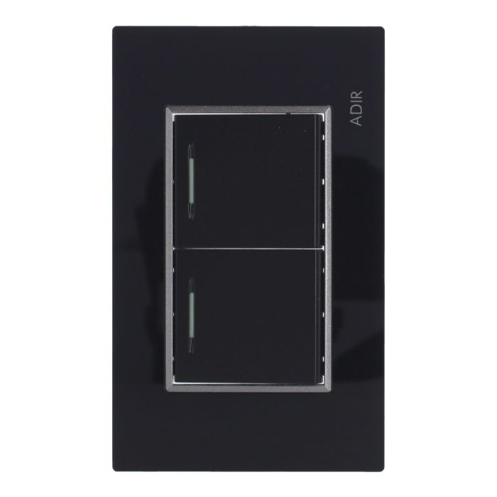 Placa con 2 apagadores de escalera Tiffany Cristal 9784 Adir