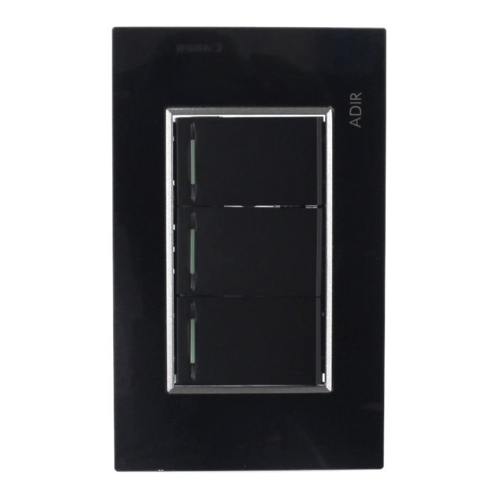 Placa con 3 apagadores secillos Tiffany Cristal 9785 Adir