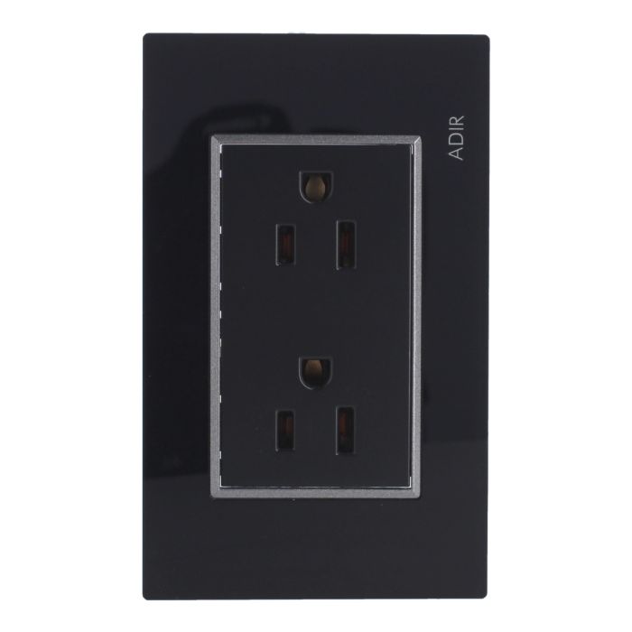 Placa con 2 contactos aterrizados Tiffany Cristal 9788 Adir