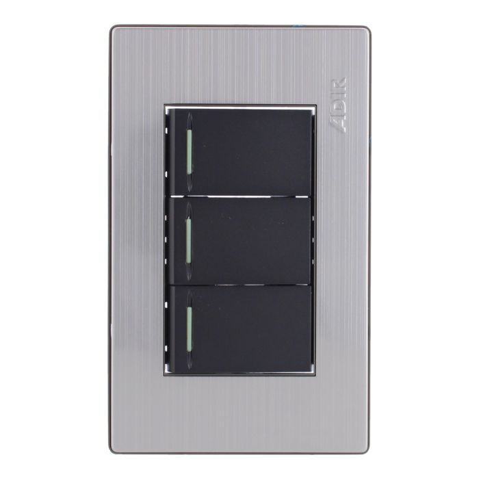 Placa con 3 apagadores sencillos Mayorca 9811 Adir