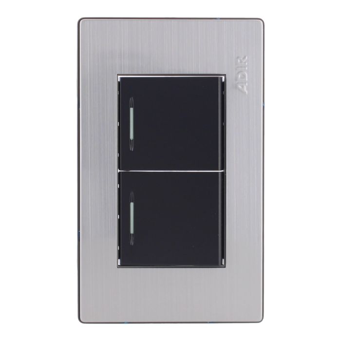 Placa con 2 apagadores de escalera Mayorca 9813 Adir