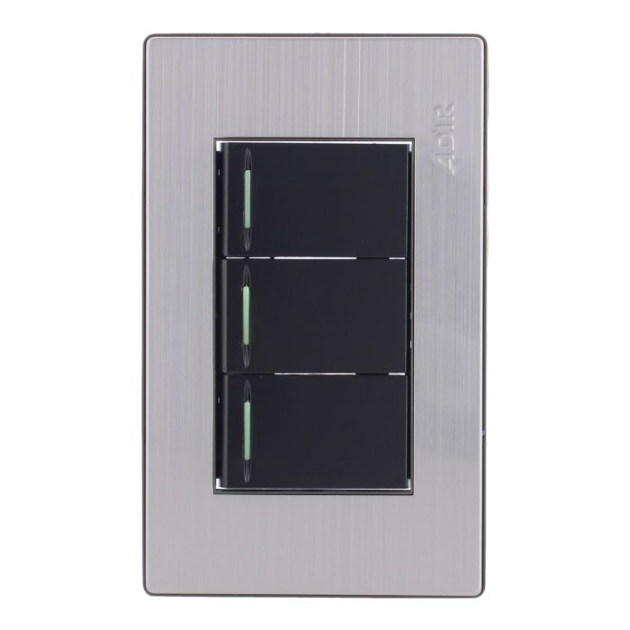 Placa con 3 apagadores de escalera Mayorca 9814 Adir