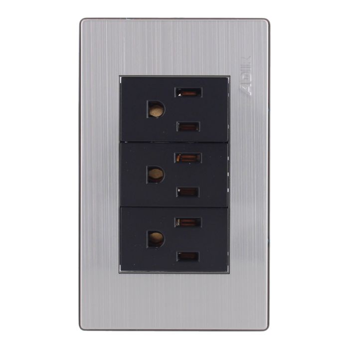 Placa con 3 contactos aterrizados Mayorca 9820 Adir