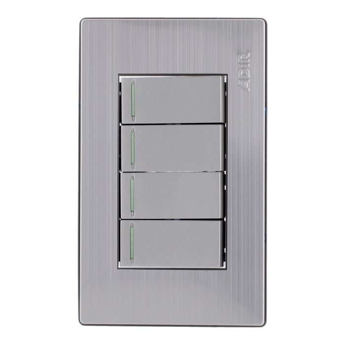 Placa con 4 apagadores sencillos Mayorca 9880 Adir