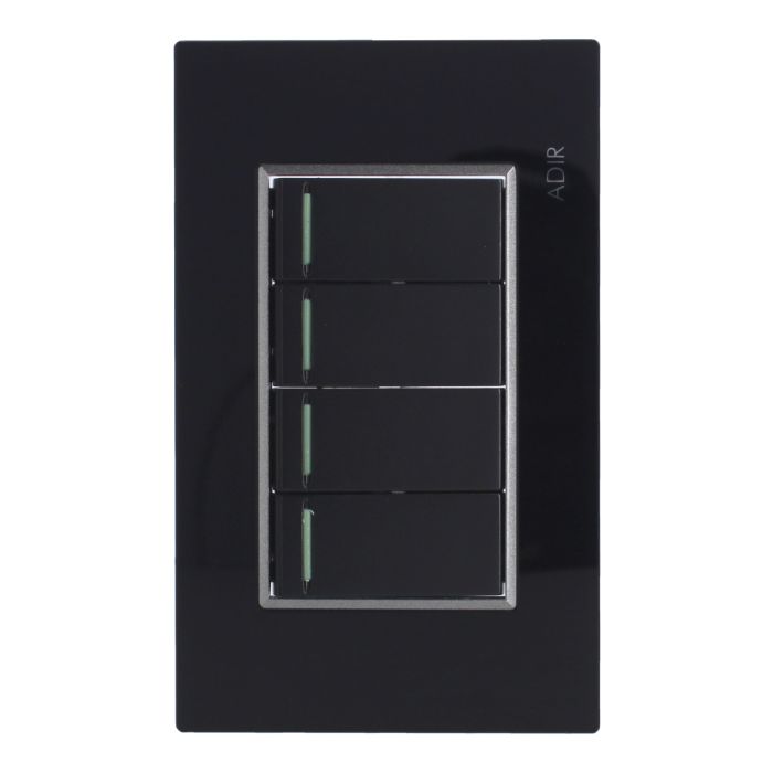 Placa con 4 apagadores de escalera Tiffany Cristal 9883 Adir