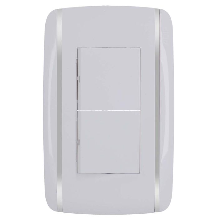 Placa con 2 apagadores de escalera Bali 9888 Adir