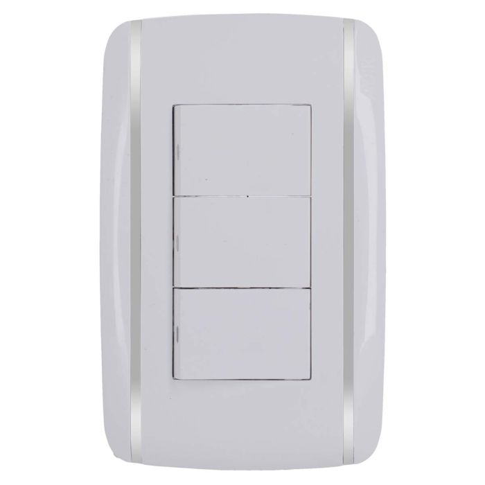 Placa con 3 apagadores de escalera Bali 9890 Adir