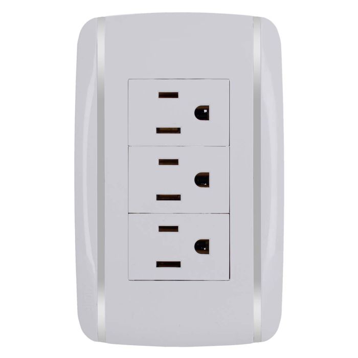 Placa con 3 contactos aterrizados Bali 9897 Adir