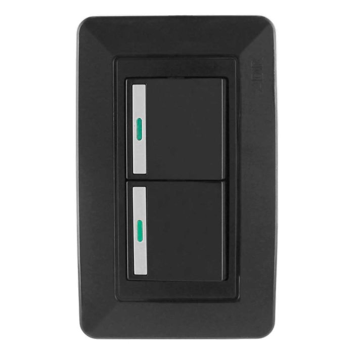 Placa con 2 apagadores de escalera Capri 9954 Adir