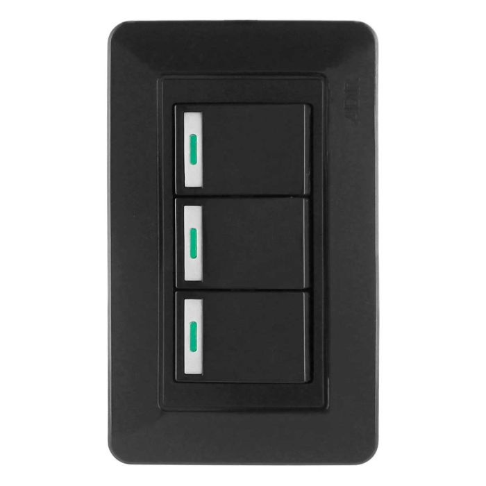 Placa con 3 apagadores sencillos Capri 9955 Adir