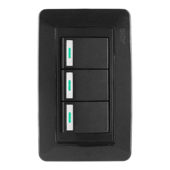 Placa con 3 apagadores de escalera Capri 9956 Adir