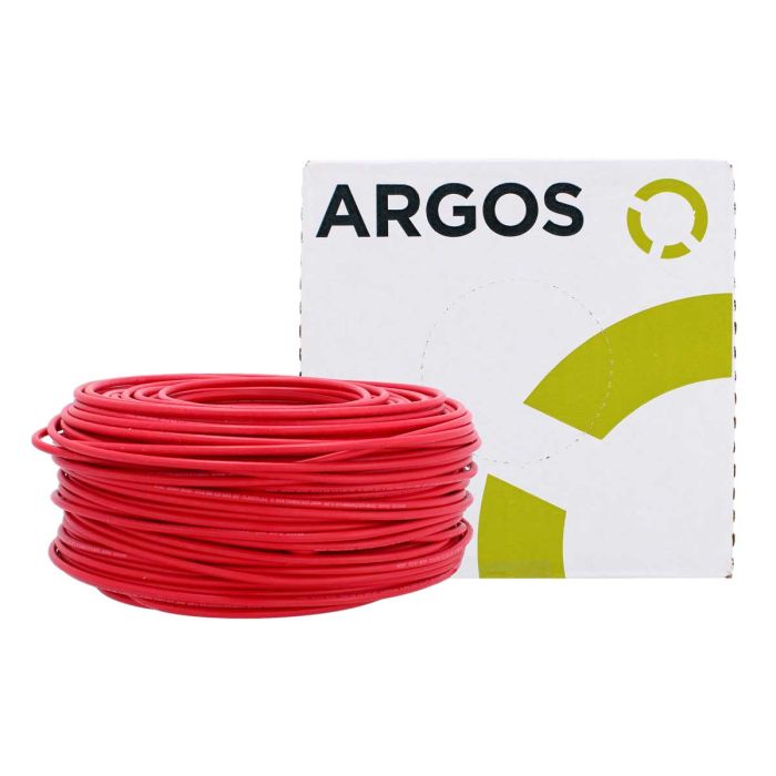 Cable de cobre tipo THW-2-LS/THHW-LS calibre 10 rojo con 100 metros 1100101 ARGOS