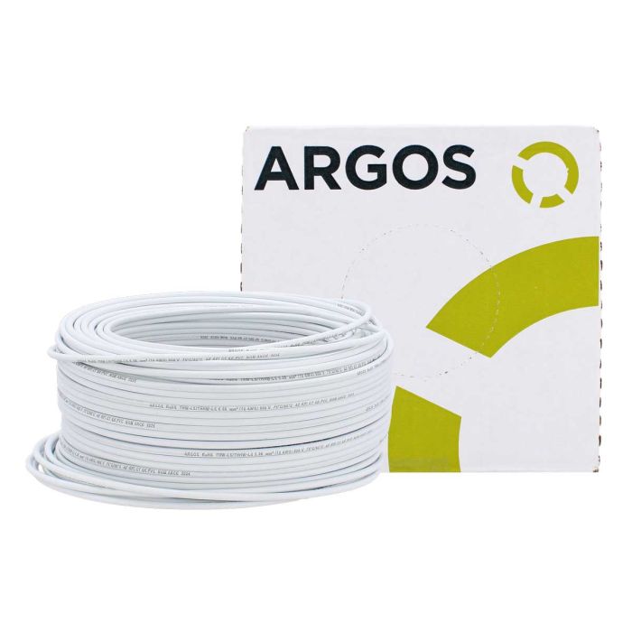 Cable de cobre tipo THW-2-LS/THHW-LS calibre 10 blanco con 100 metros 1100104 ARGOS