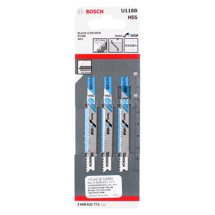 Seguetas para metal U118B Bosch
