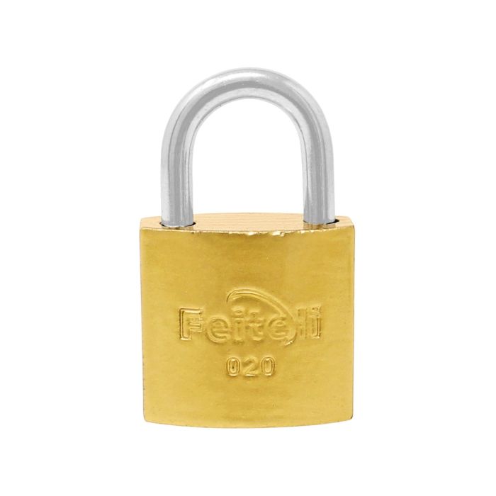 Candado de hierro gancho corto dorado E4 20 mm Feiteli
