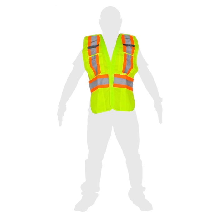 Chaleco de seguridad de alta visibilidad amarillo ajustable unitalla SR1034-AM MR Seguridad