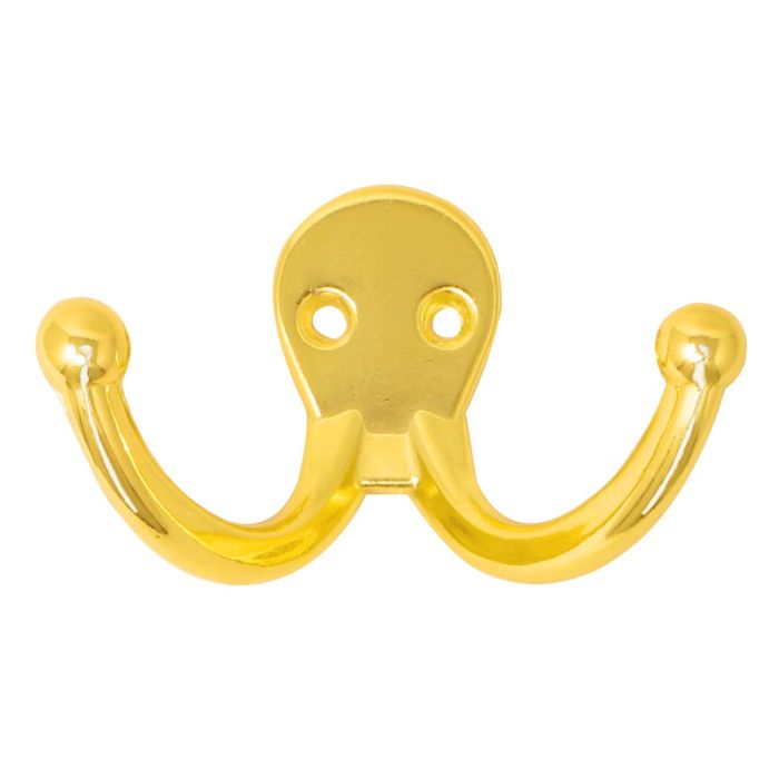 Perchero doble latón brillante 1834 Handy Home