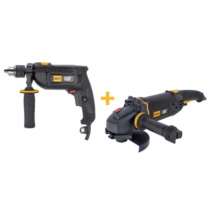 Combo Taladro de 1/2" DX17U + esmeriladora de 7" DX352U CAT