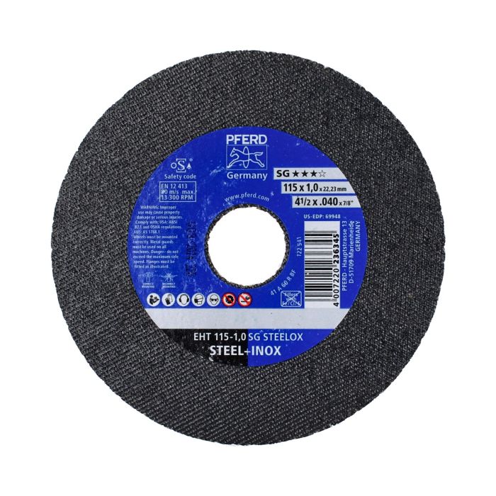 Disco para corte de acero inoxidable 4-1/2" PSF STEELOX PFERD