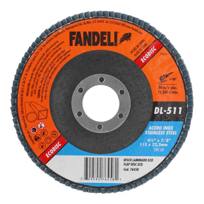 Disco laminado 4-1/2" Zirc-60 DL-511 Fandeli