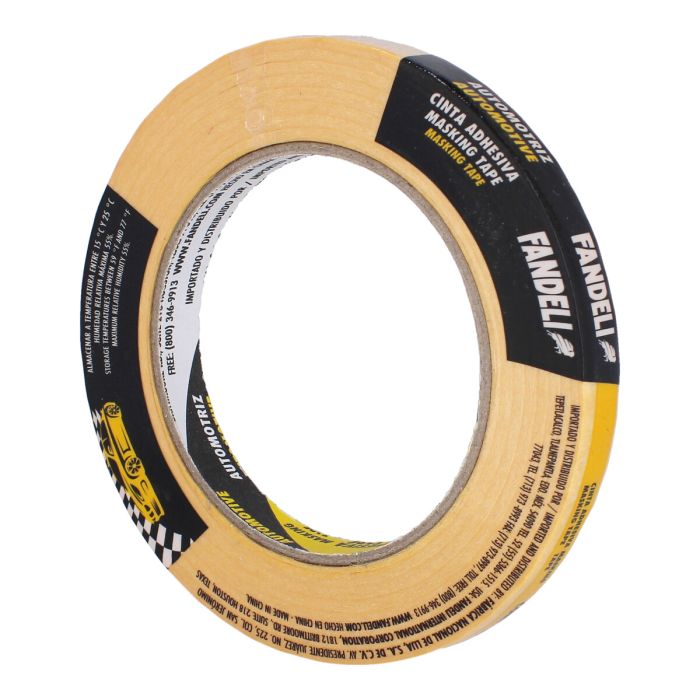 Cinta adhesiva Masking tape automotriz 12 mm x 50 metros Fandeli