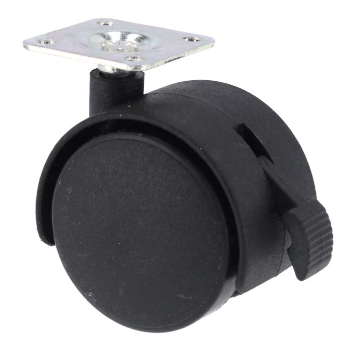 Rodaja tipo yoyo 50 mm con placa y freno Bolder