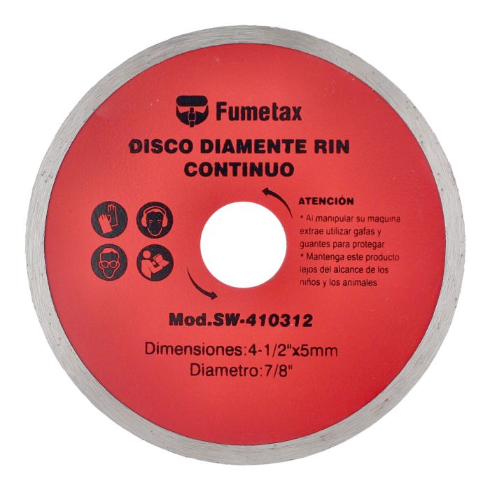 Disco de diamante liso 4-1/2" SW-410312 Fumetax
