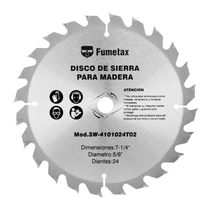 Disco sierra para corte de madera 7-1/4" x 24 D SW-4101024T02 Fumetax