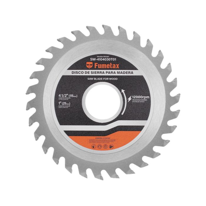 Disco sierra para corte de madera 4-1/2" x 30 D SW-4104030T01 Fumetax