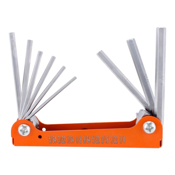 Juego de 9 llaves allen hexagonal estándar tipo navaja 9 piezas SW-13405 Fumetax