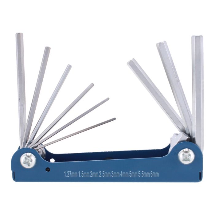 Juego de 9 llaves allen hexagonal milimétricas tipo navaja 9 piezas SW-13406 Fumetax