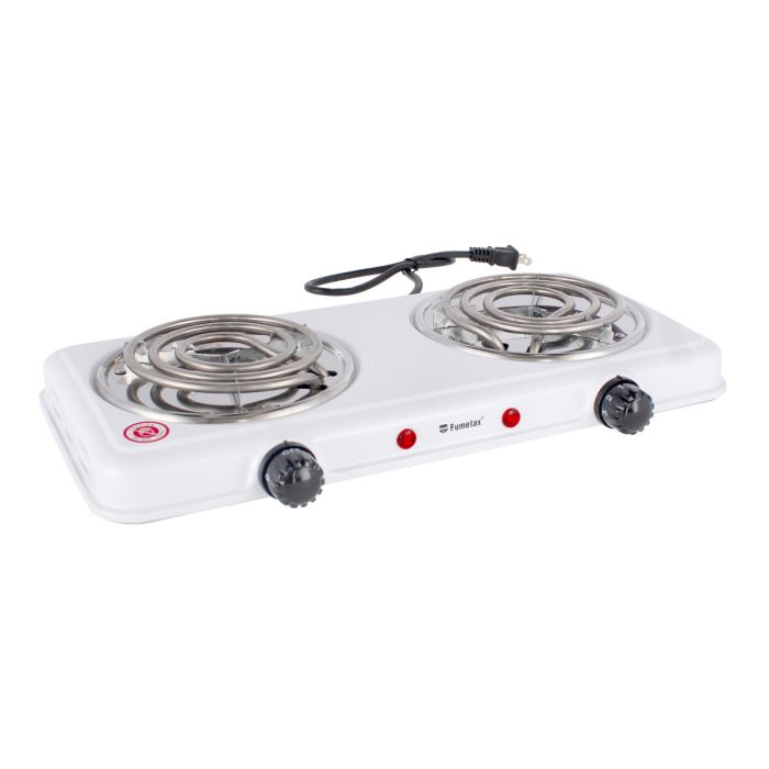 Parrilla eléctrica de 2 quemadores blanca SW-23032-B Fumetax