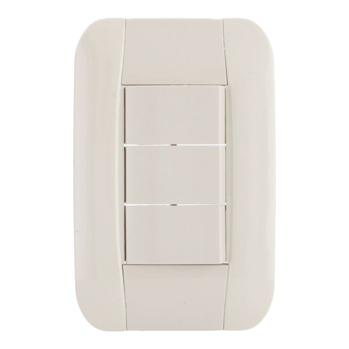 Placa para 3 apagadores sencillos Clásica FU1451 Fulgore