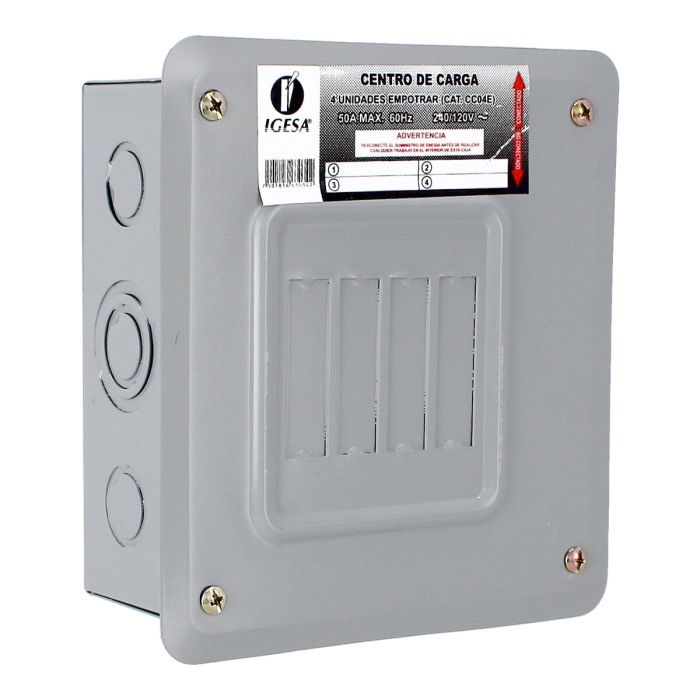 Centro de carga de 4 unidades 50 Amp empotrable CC04E IGESA