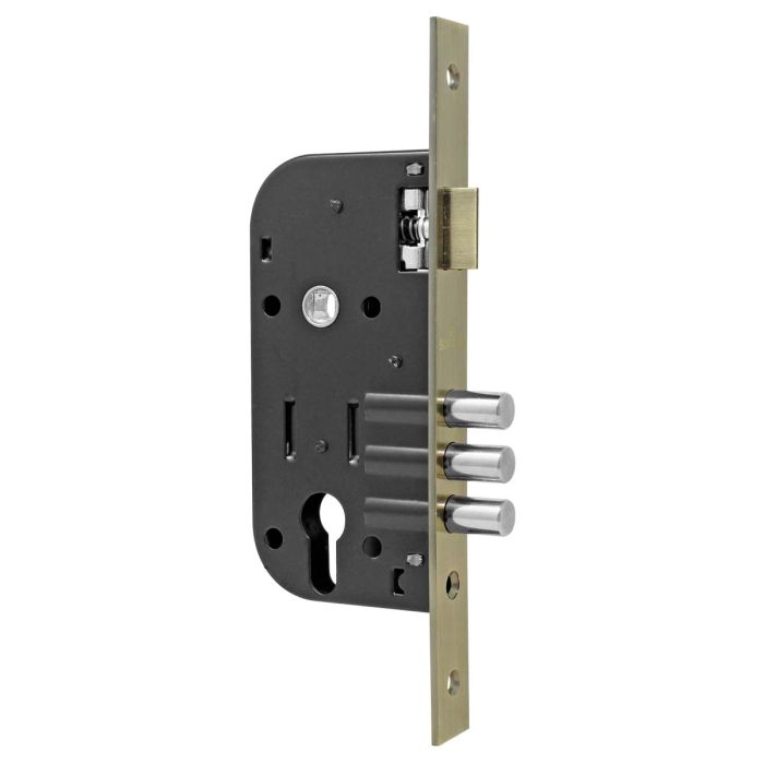 Mecanismo de embutir 3 bulones latón antiguo 9-0122-45 Soprano