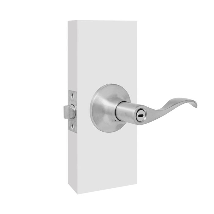 Cerradura curva para baño níquel satinado 9-0444-49 Soprano