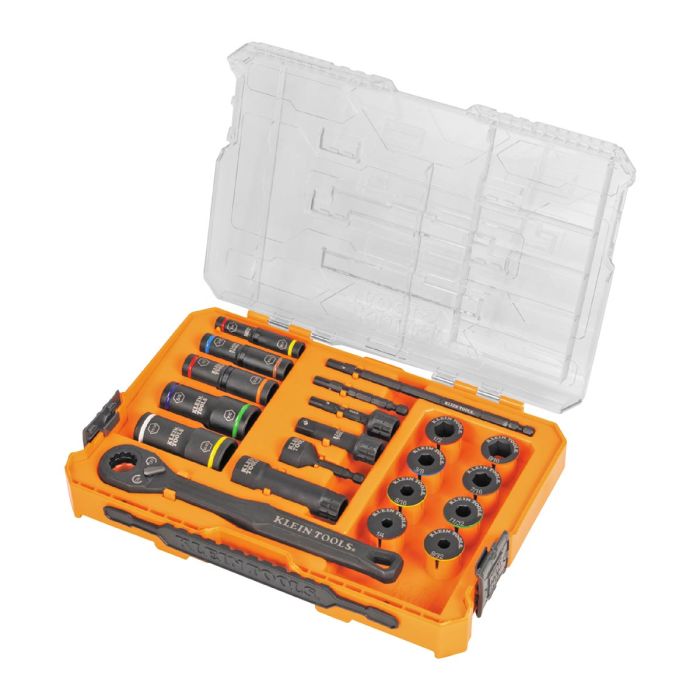 Juego de dados de perfil bajo y dados de impacto con salida directa 65240 Klein Tools