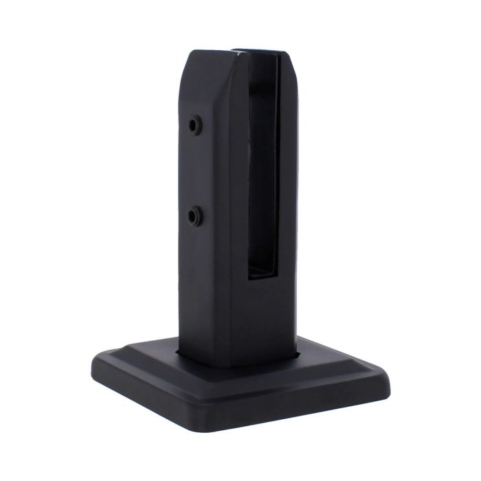 Grapa rectangular negra para barandales de vidrio Axcent