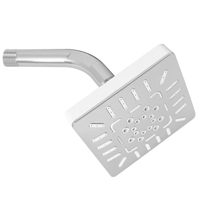 Regadera cuadrada 10 cm cromo / blanco 10-BC IML