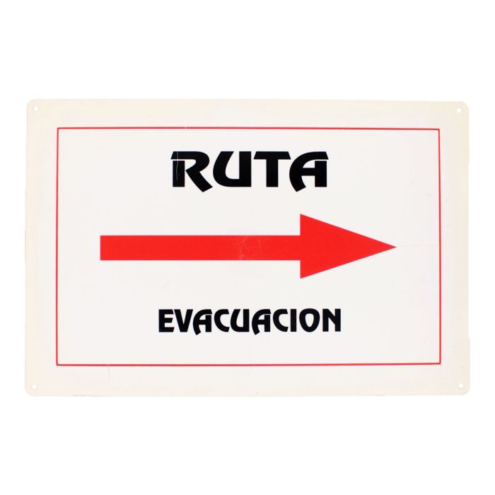 Señalamiento "Ruta de evacuación a la derecha" 30 x 45 cm