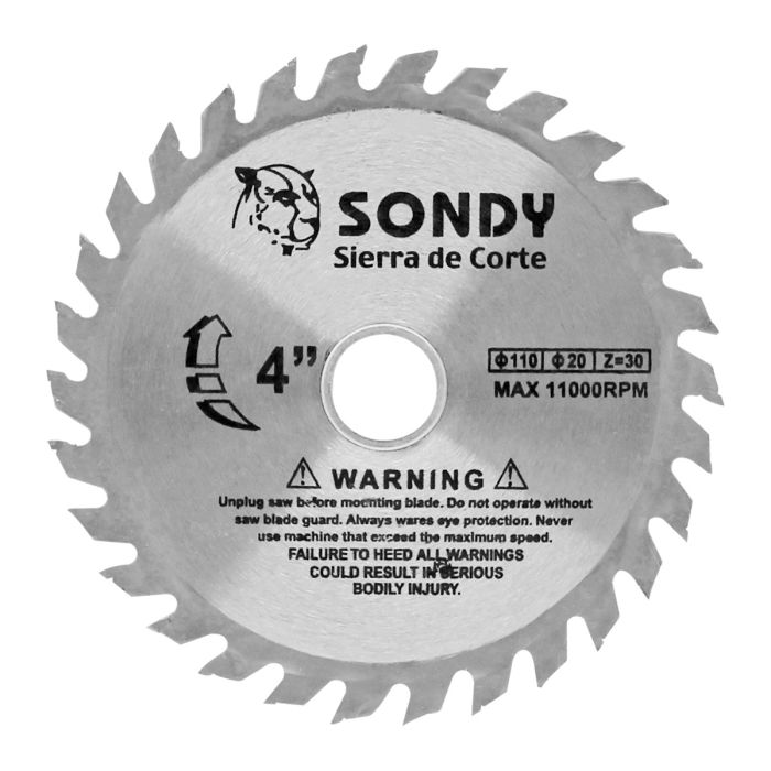 Disco sierra para corte de madera 4" Sondy